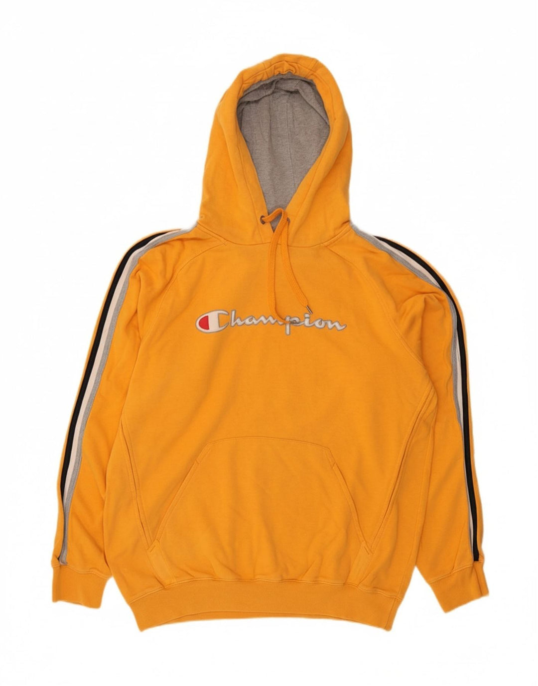 CHAMPION Mens Graphic Hoodie Jumper XL Yellow Cotton Vintage Champion and Second-Hand Champion from Messina Hembry 