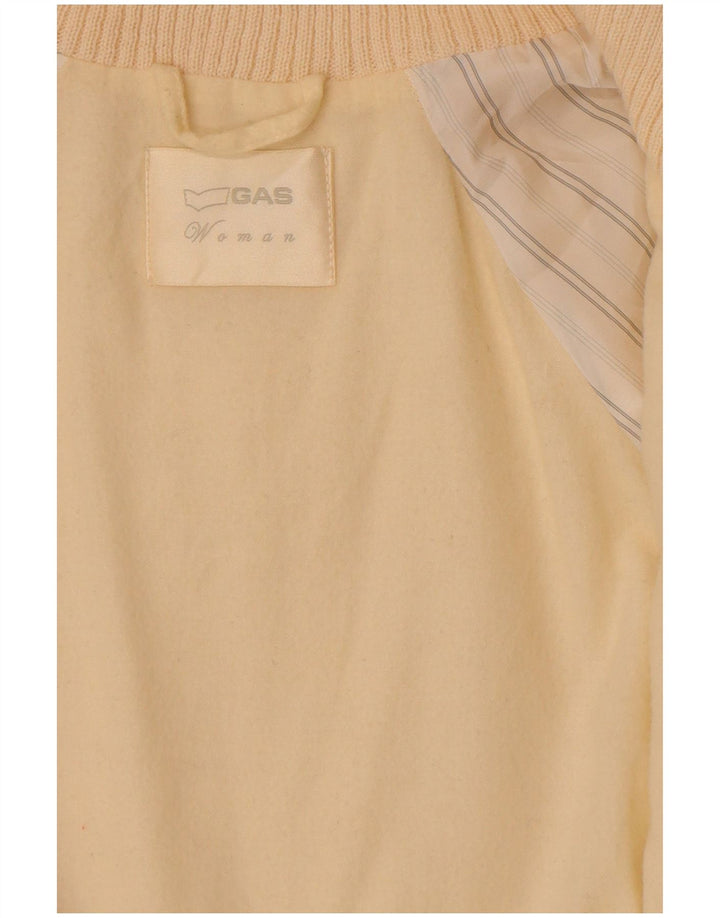Sobretudo feminino de pele sintética Gas UK 14 médio off white