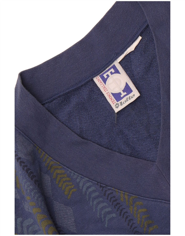 Lotto moletom masculino sem mangas jumper grande azul geométrico