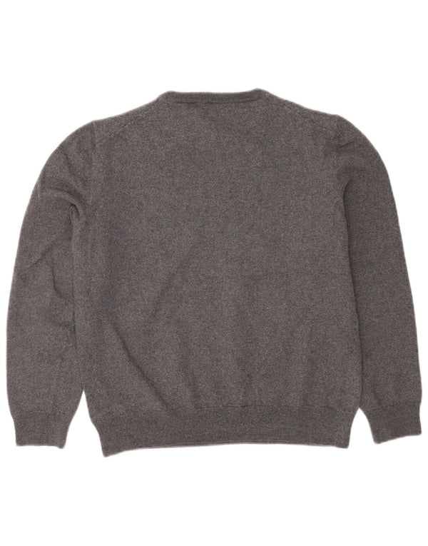 Suéter feminino Hugo Boss com gola redonda Reino Unido 18 XL lã virgem cinza