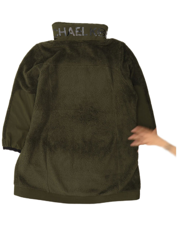 Sobretudo de lã feminino Michael Kors UK 20 2XL poliéster verde