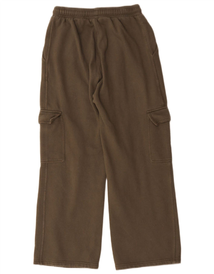 Zara Calça Cargo Feminina UK 12 Algodão Cáqui Médio
