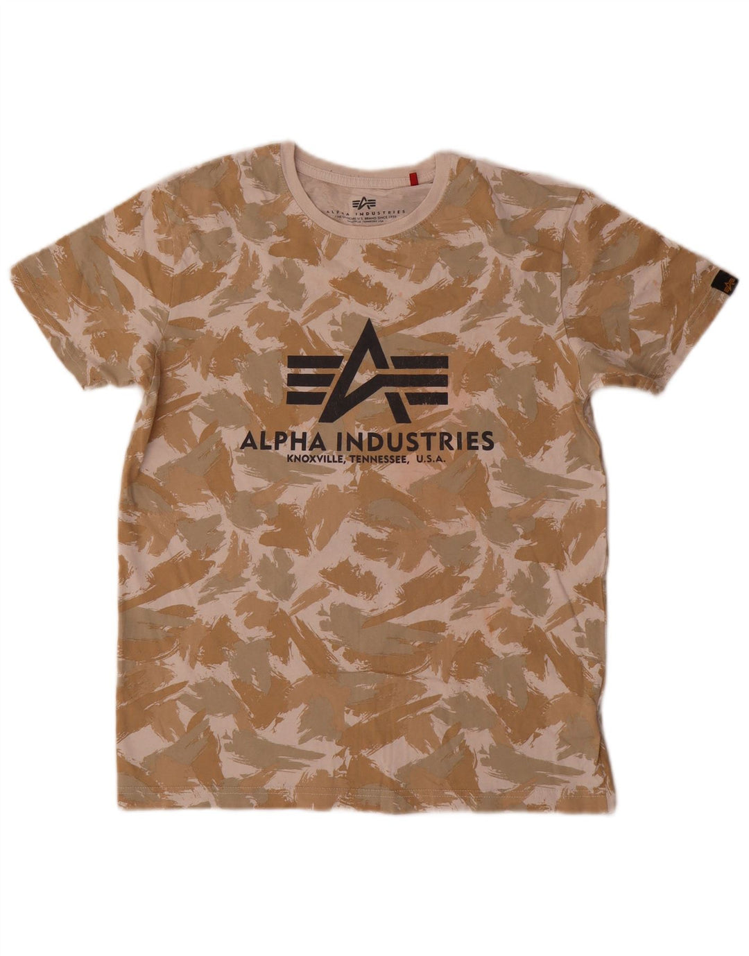 Camiseta gráfica masculina Alpha Industries Top pequeno algodão multicolorido