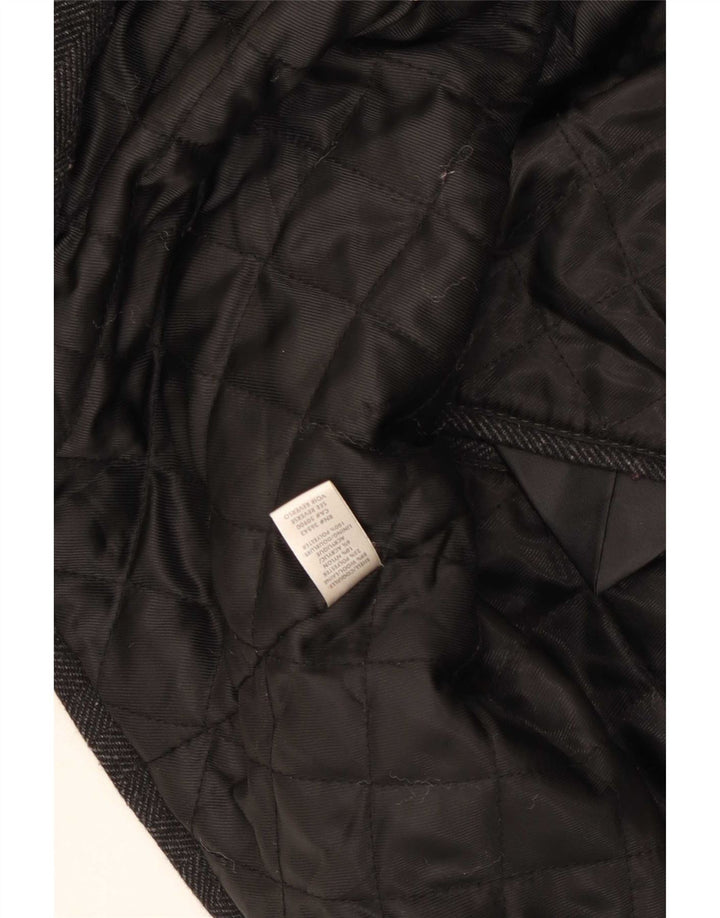 Casaco masculino Calvin Klein Pea UK 40 grande lã espinha de peixe cinza