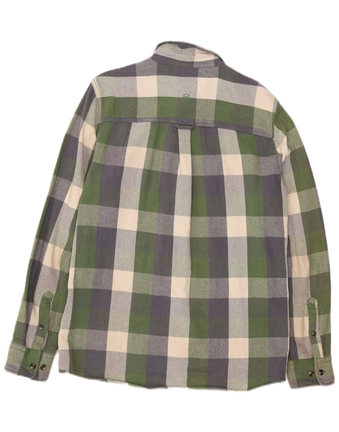 Camisa alta de flanela masculina Fat Face algodão xadrez verde médio