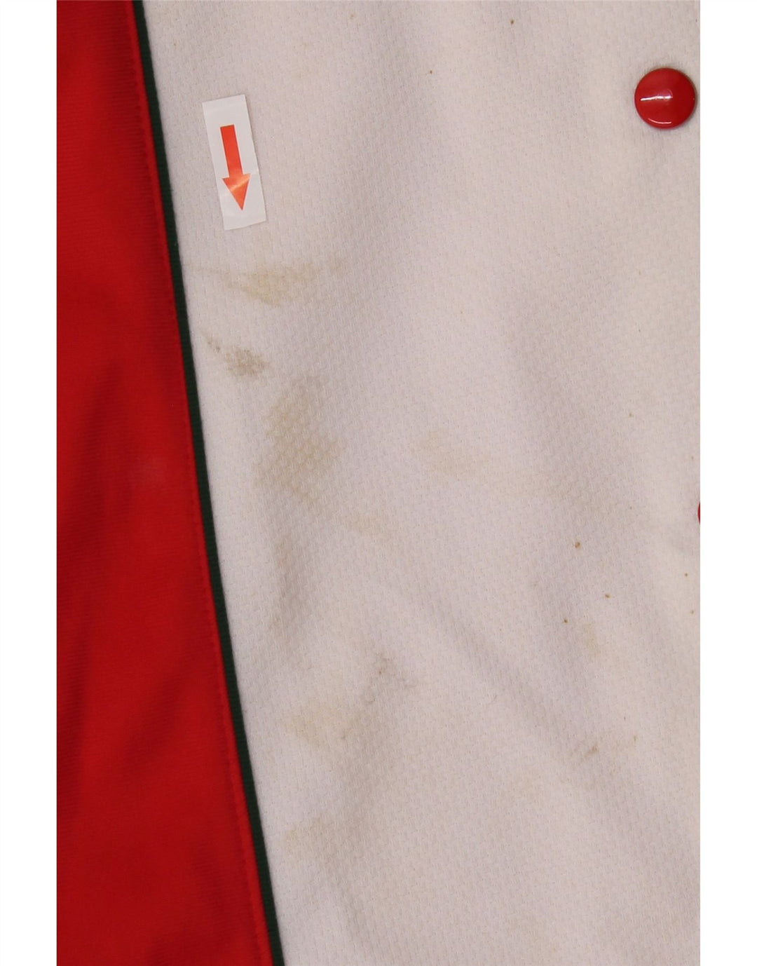 Calças de treino femininas vintage IT 40 poliéster vermelho pequeno Colourblock