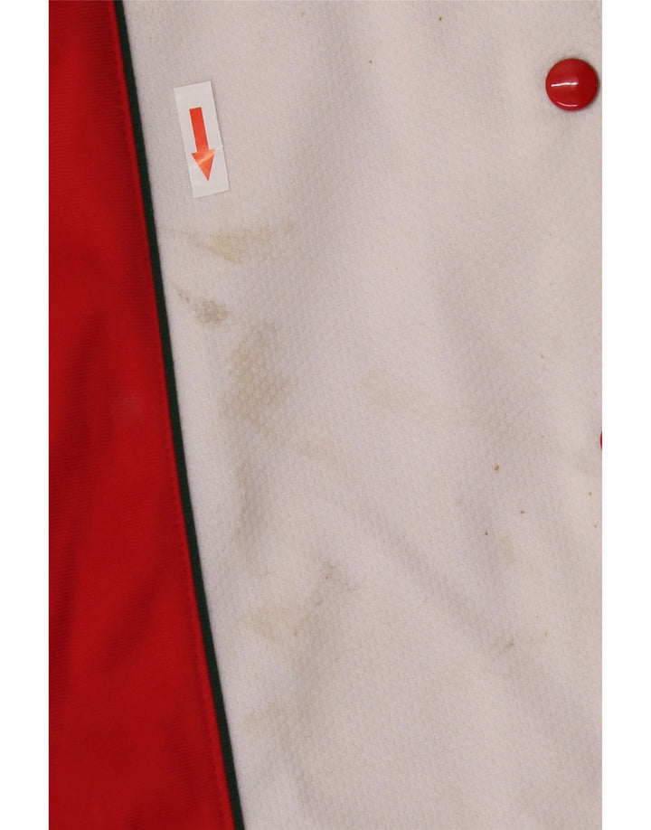 Calças de treino femininas vintage IT 40 poliéster vermelho pequeno Colourblock