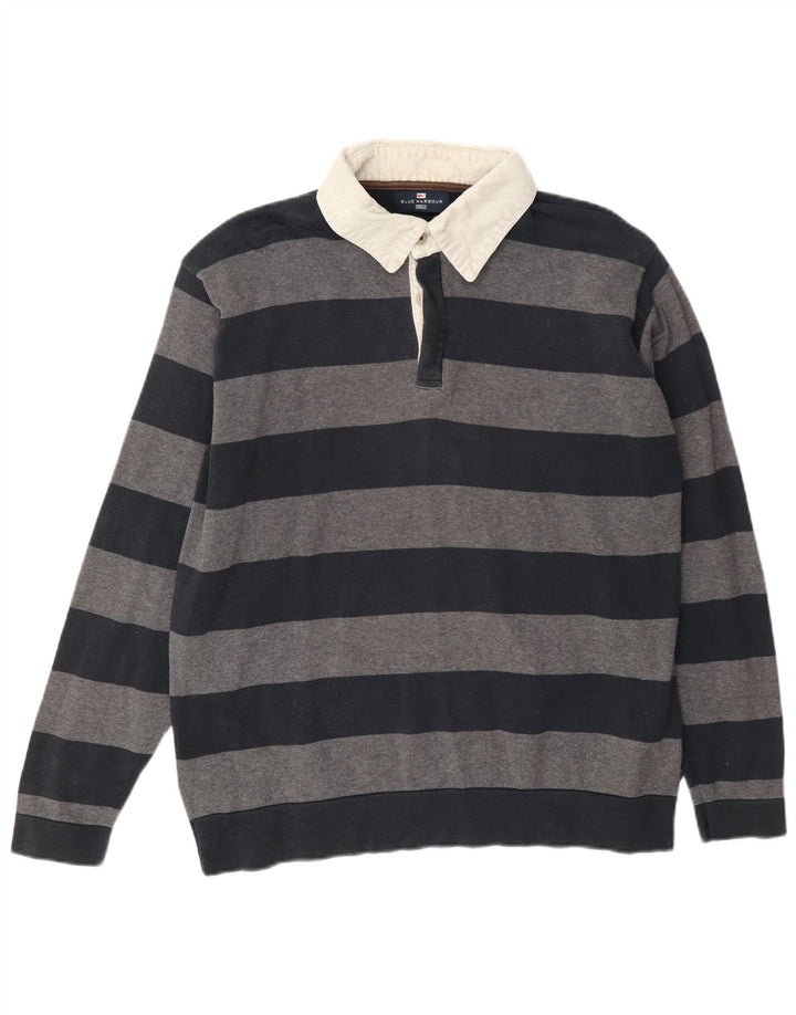 Suéter masculino Marks & Spencer Blue Harbour com gola polo preto médio