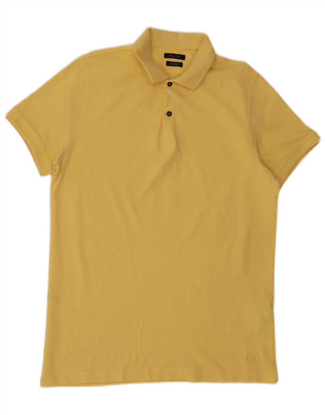 Camisa polo masculina Massimo Dutti médio algodão amarelo