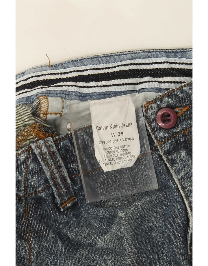 Calça jeans reta masculina Calvin Klein W36 L29 azul tencel