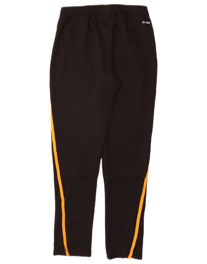 ADIDAS Boys Climalite Tracksuit Trousers 11-12 Years Black Polyester