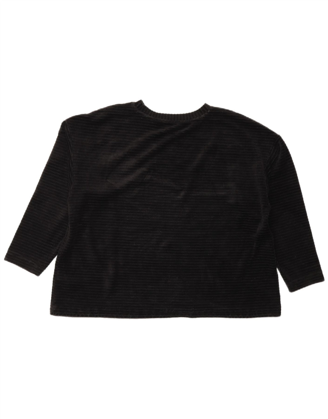 Suéter feminino de veludo Marks & Spencer Reino Unido 14 grande algodão preto