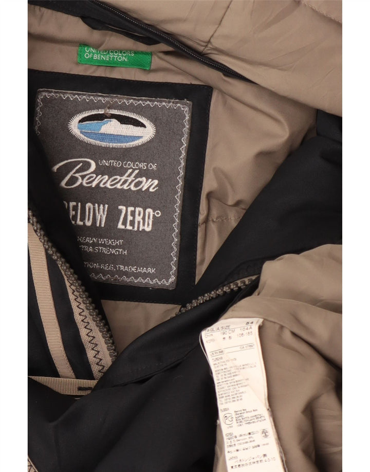 Jaqueta masculina acolchoada com capuz Benetton IT 54 2XL poliéster preto