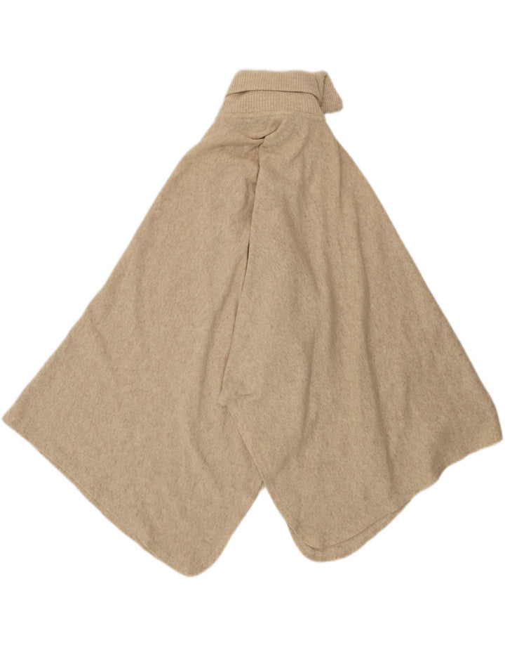 Poncho feminino VINTAGE tamanho único lã de cordeiro bege