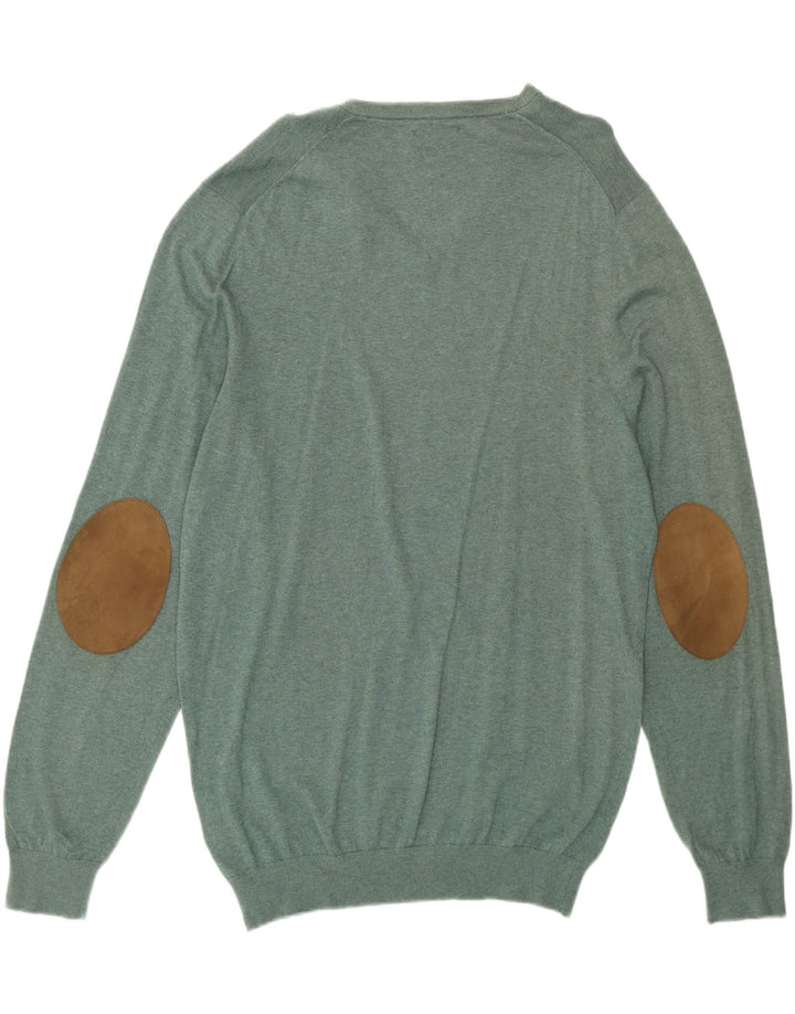 Suéter masculino MASSIMO DUTTI com decote em V 2XL algodão verde