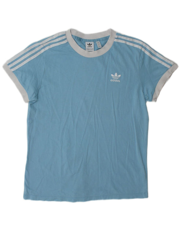 Camiseta Adidas Feminina Top UK 10 Pequena Azul Algodão Esportes
