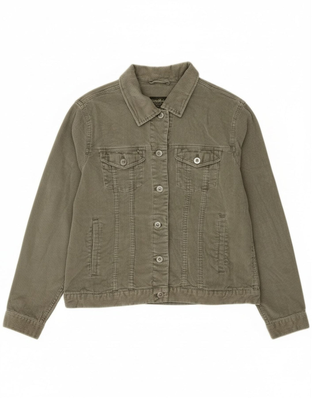 Jaqueta feminina de veludo Eddie Bauer Reino Unido 16 grande algodão verde