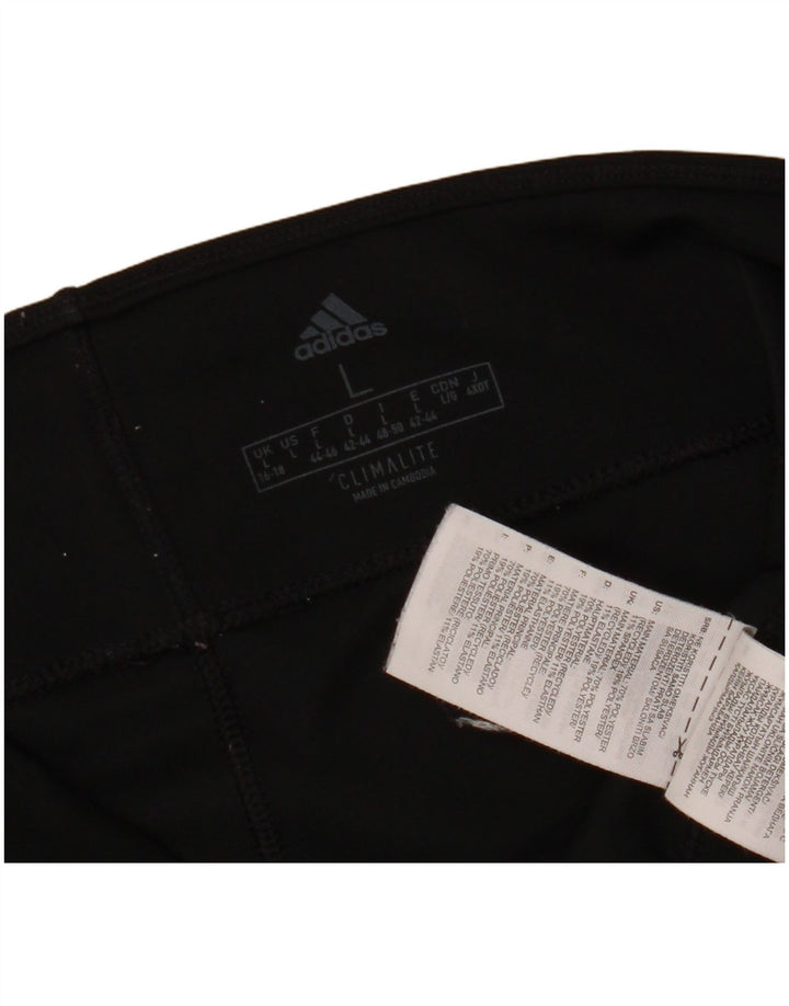 Adidas Womens Climalite Capri Leggings UK 16/18 Grande Preto Poliéster