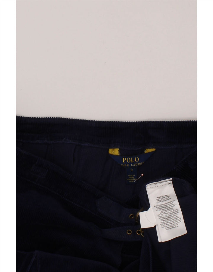 Saia de veludo POLO RALPH LAUREN para meninas 11-12 anos W28 algodão azul marinho