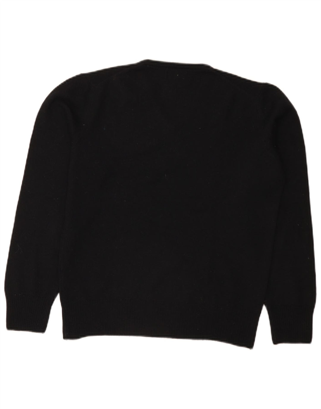 Suéter masculino Zara com decote em V, lã preta média