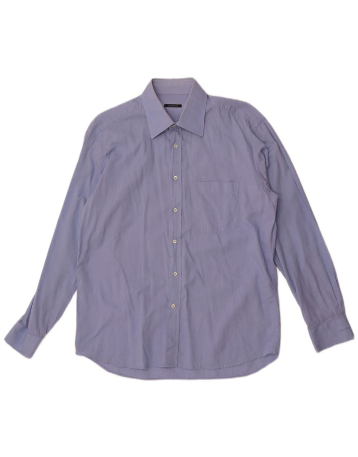 Camisa masculina Roccobarocco tamanho 42 16 1/2 grande algodão azul