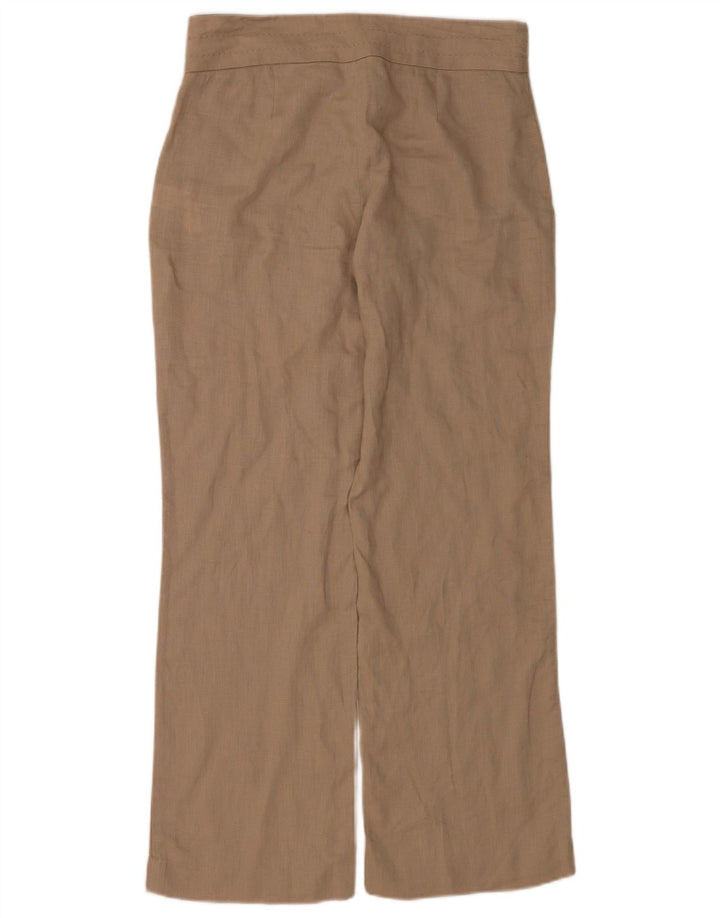Zara Calça reta feminina média W28 L29 linho bege