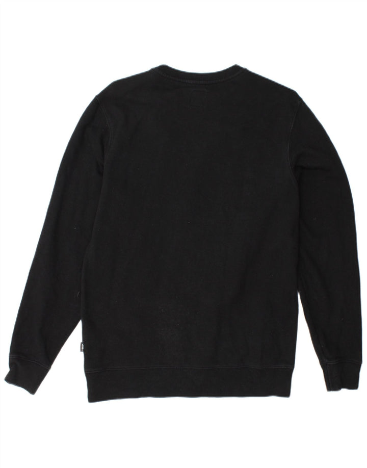 VANS Mens Graphic Moletom Jumper Pequeno Algodão Preto