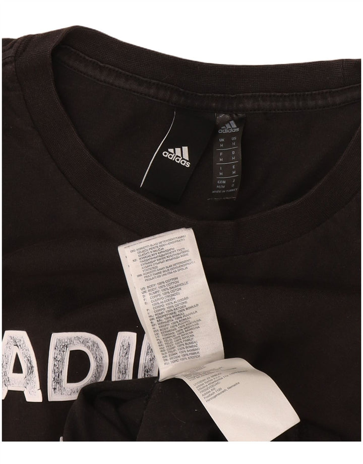 Adidas Mens Graphic T-Shirt Top Médio Algodão Preto
