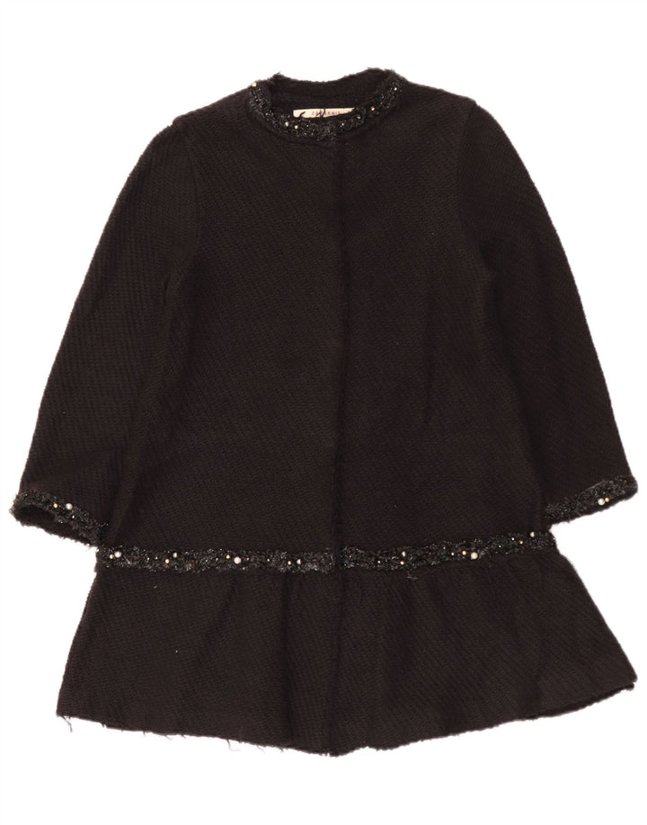 Sobretudo feminino Zara UK 12 algodão preto médio