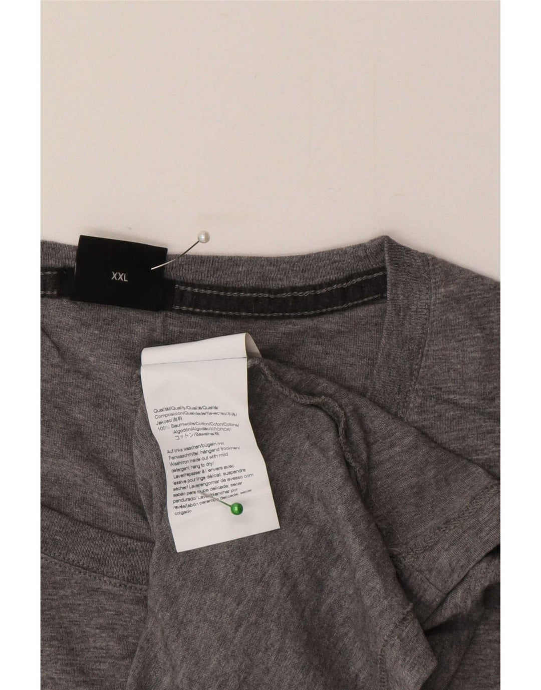 Camiseta masculina Hugo Boss Top 2XL algodão manchado cinza