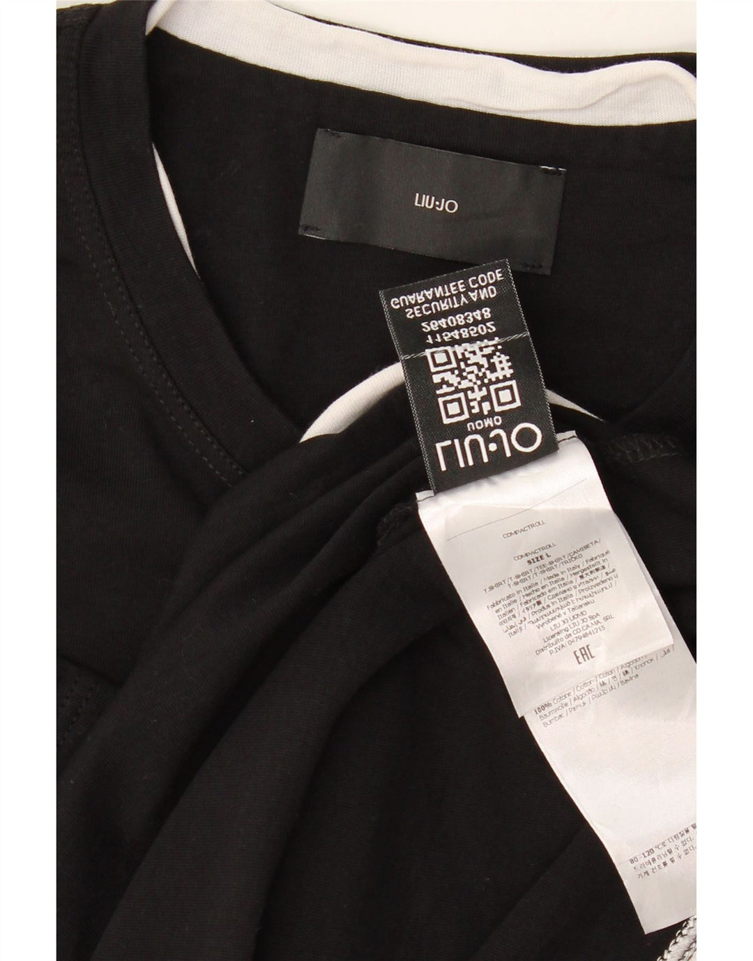 LIU JO Mens T-Shirt Large Black Cotton Vintage Liu Jo and Second-Hand Liu Jo from Messina Hembry 