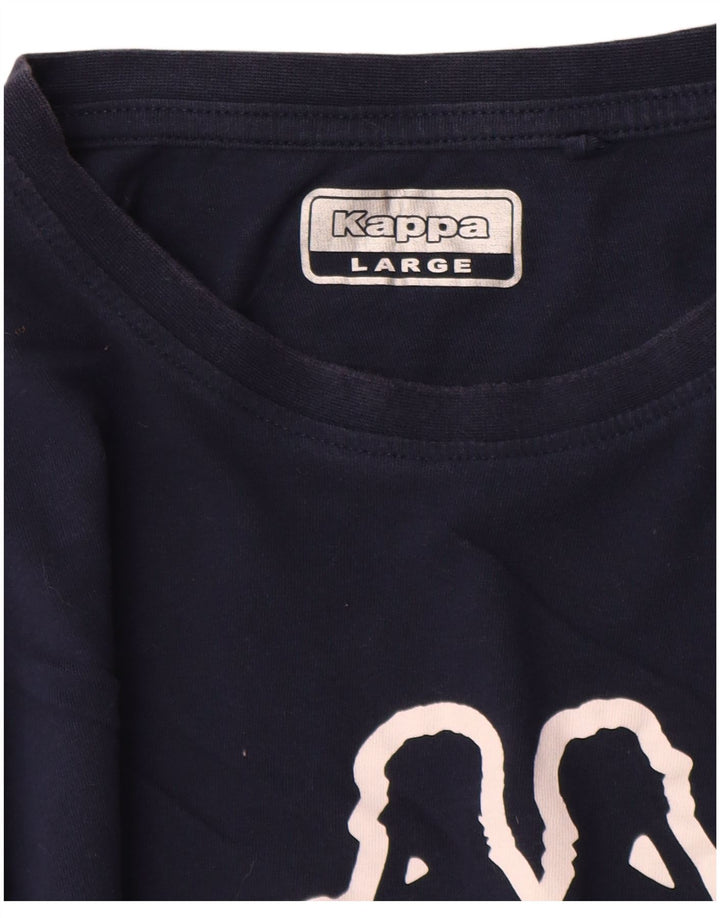Camiseta gráfica masculina Kappa Top grande azul marinho