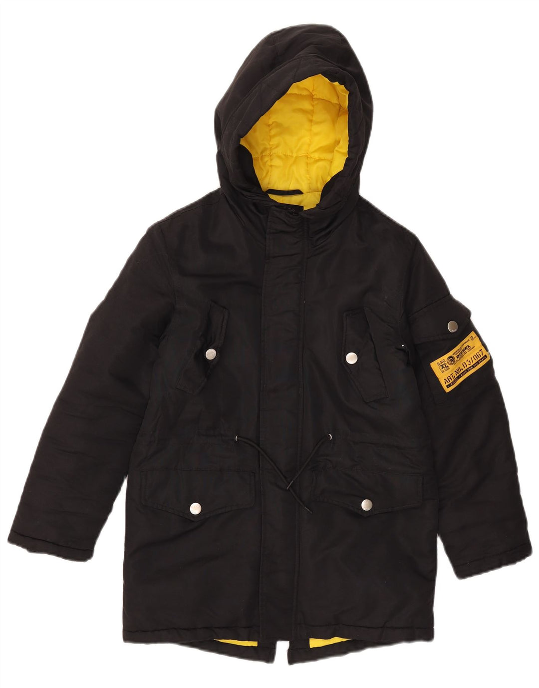 Jaqueta Parka com capuz para meninos diesel 9-10 anos Poliéster preto