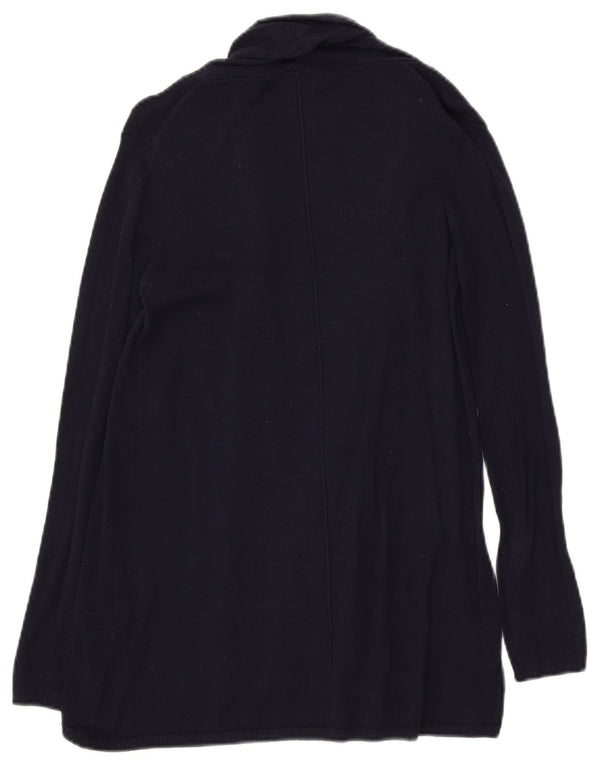 Suéter cardigã aberto com palangre feminino Zara Reino Unido 10 pequeno azul marinho viscose