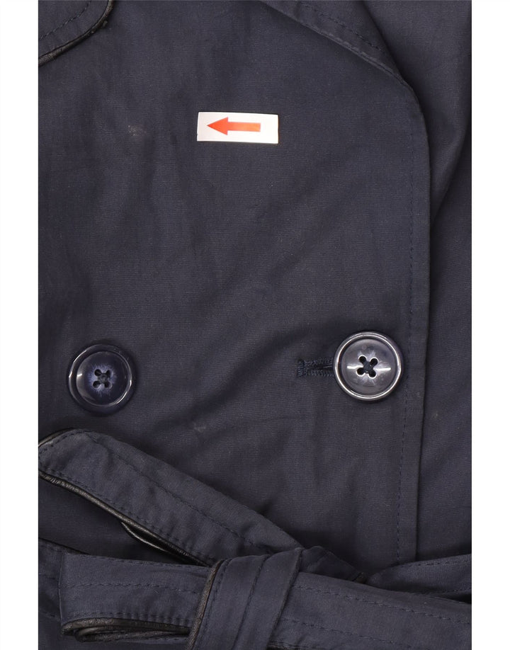 Casaco Trench Feminino Naf Naf IT 48 XL Azul Marinho Algodão