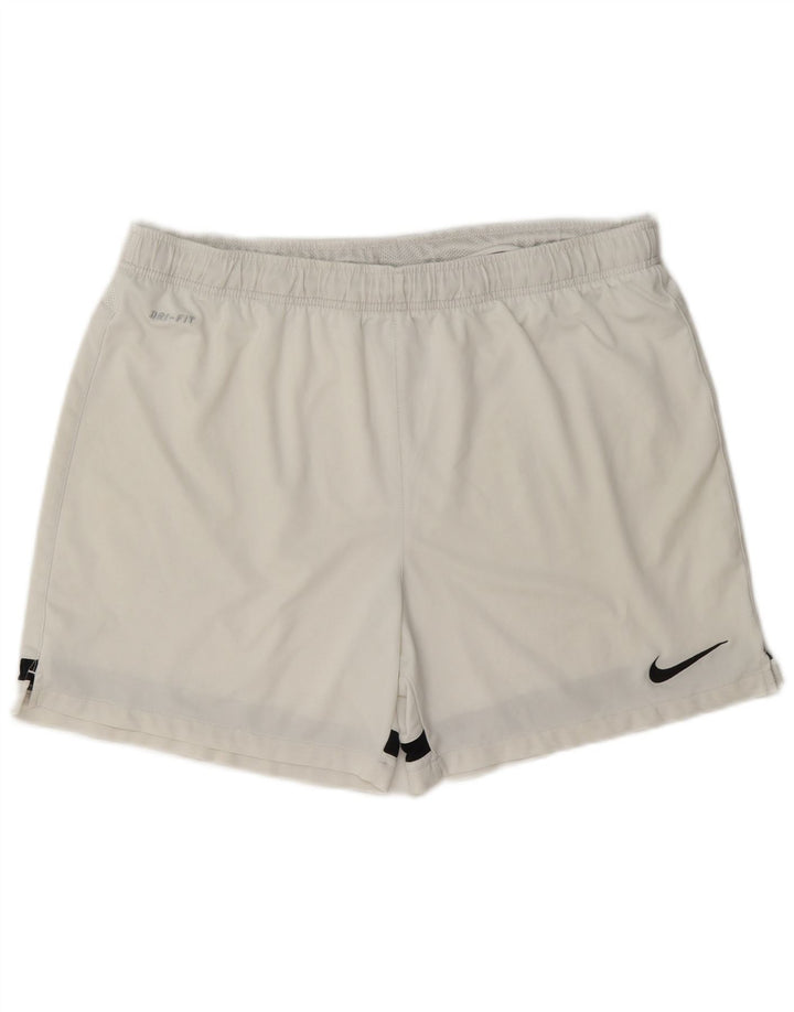 Shorts esportivos masculinos Nike Dri Fit grande poliéster colorido branco