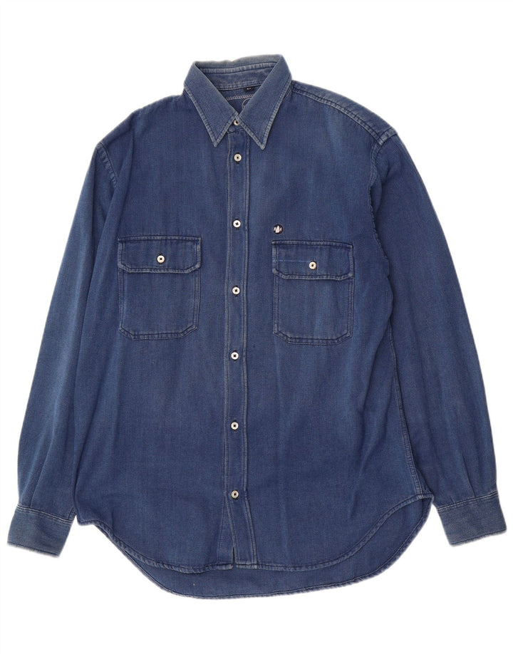 Camisa masculina Sailwear Murphy & Nye de algodão azul médio
