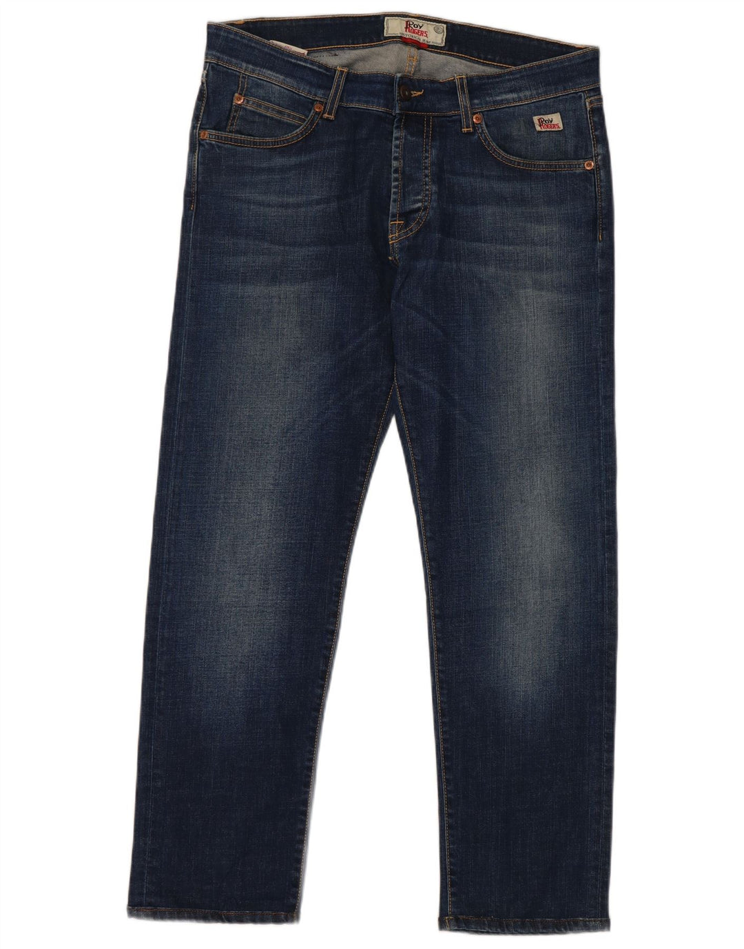 Calça jeans reta masculina Roy Rogers W34 L27 algodão azul marinho