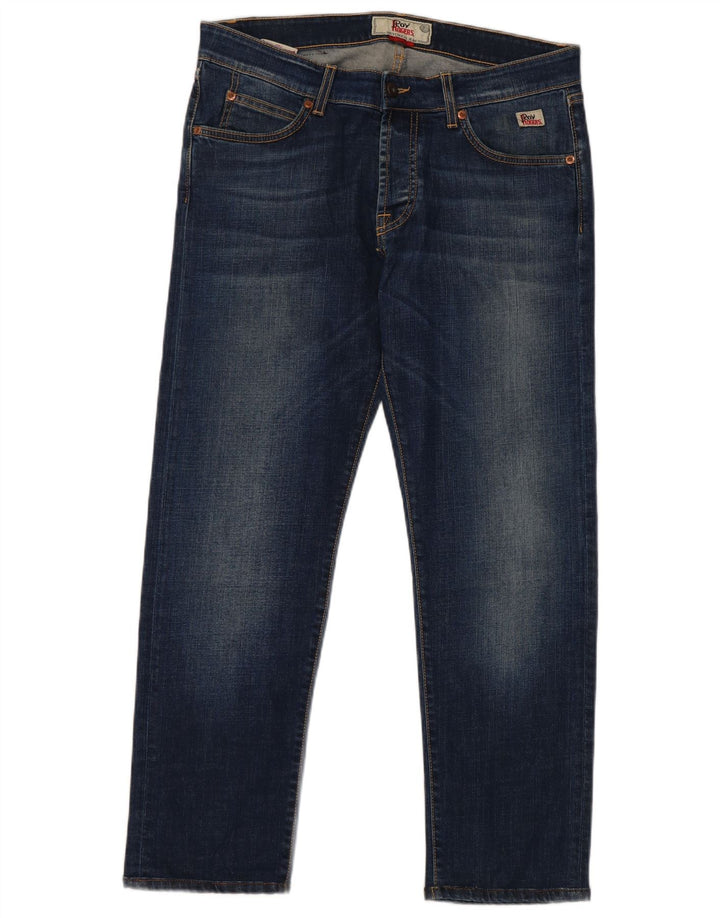 Calça jeans reta masculina Roy Rogers W34 L27 algodão azul marinho