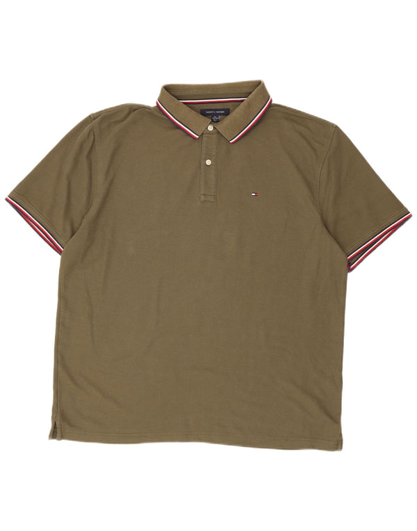 Camisa polo masculina Tommy Hilfiger Regular Fit 2XL algodão cáqui