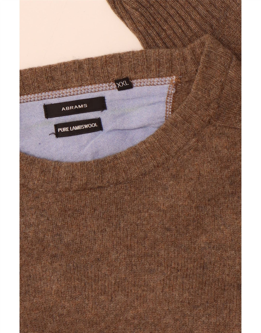 Suéter masculino ABRAMS com gola redonda 2XL lã de carneiro marrom