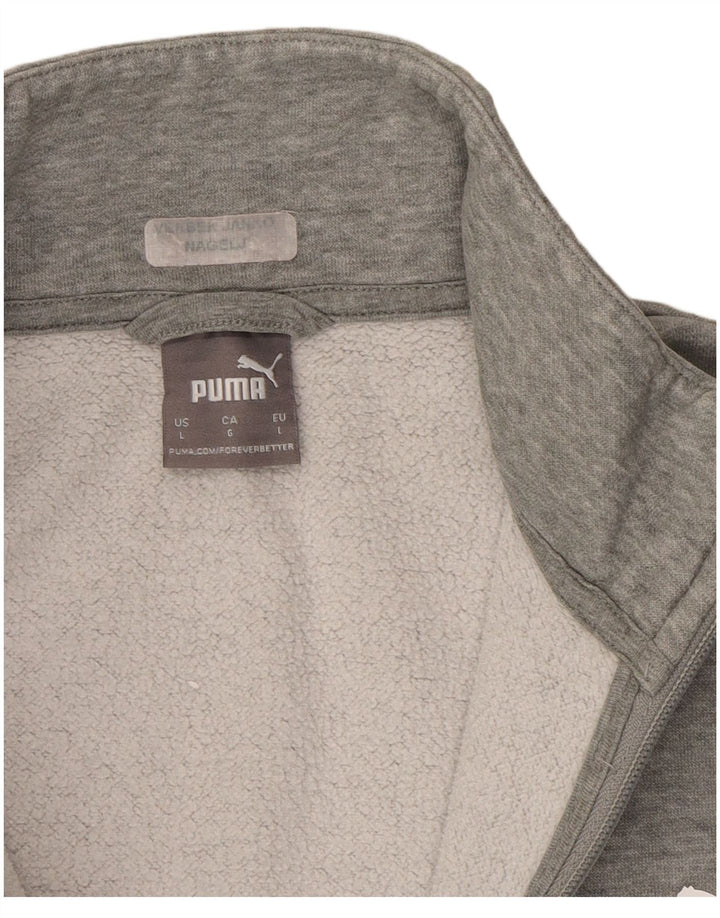 PUMA Mens Tracksuit Top Jacket Grande Algodão Cinza