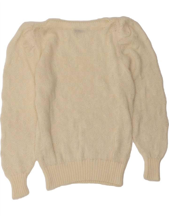 PREMODE Womens Oversized Boat Neck Jumper Sweater US 2 XS Off White Vintage Premode and Second-Hand Premode from Messina Hembry 