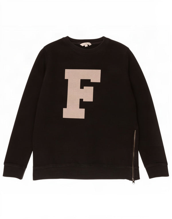 Suéter gráfico feminino French Connection UK 10 pequeno preto