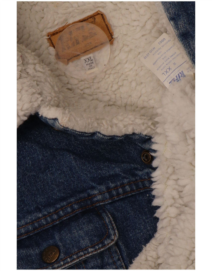 Jaqueta jeans masculina RIFLE Sherpa UK 44 2XL algodão azul