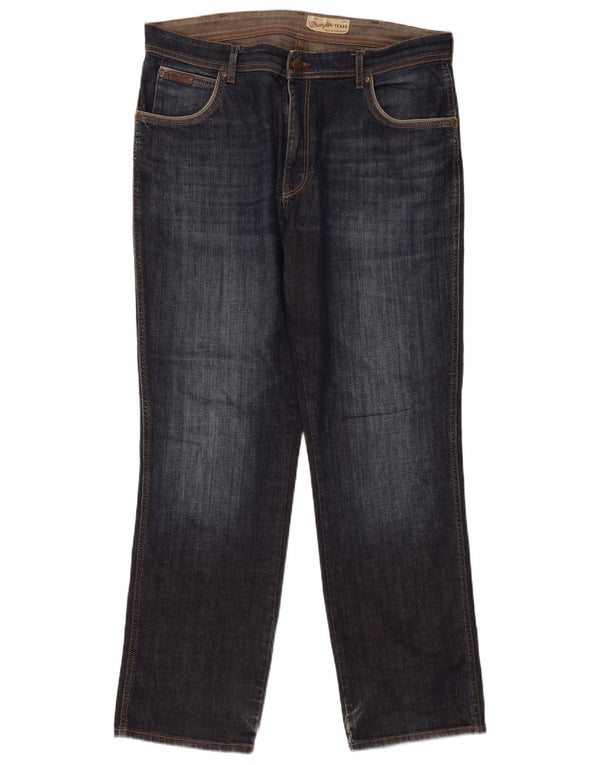 Wrangler Mens Texas Stretch Straight Jeans W38 L32 Blue Cotton