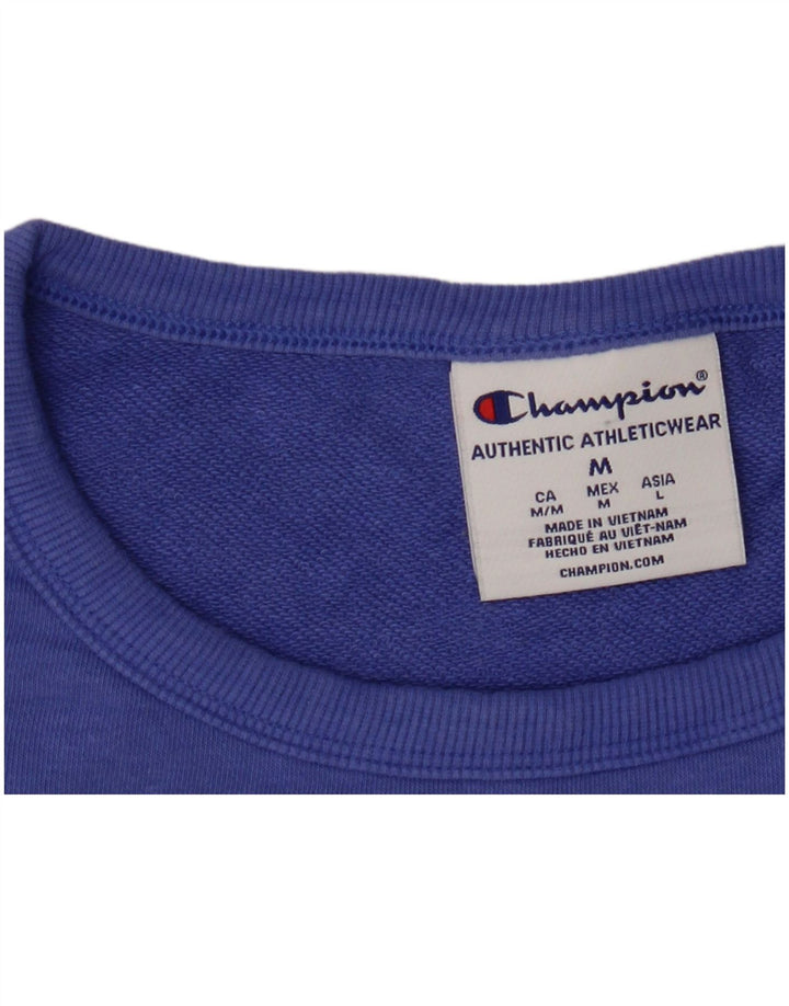 CHAMPION Suéter feminino cropped oversized Reino Unido 14 azul médio