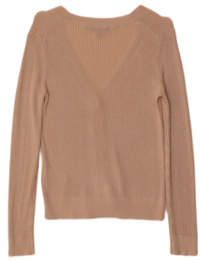 Suéter Cardigan Feminino Phase Eight Reino Unido 8 Viscose Bege Pequeno