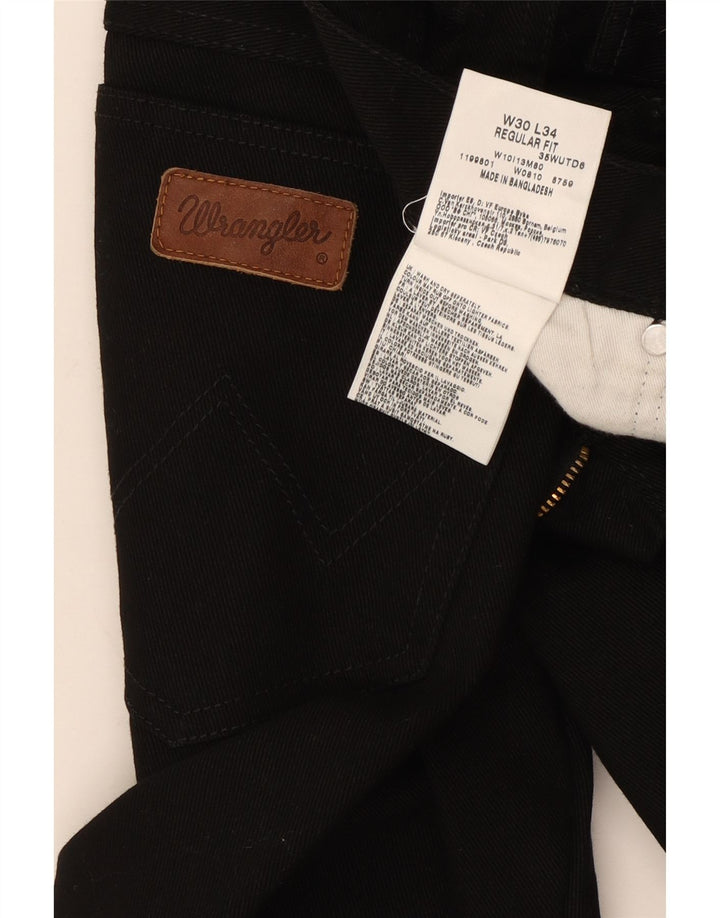 Wrangler Mens Straight Jeans W30 L31 Algodão Preto