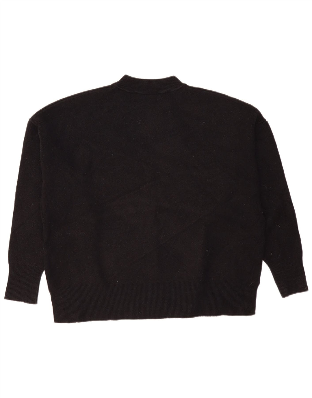 Zara Suéter feminino oversized com gola de tartaruga Reino Unido 10 pequeno preto viscose